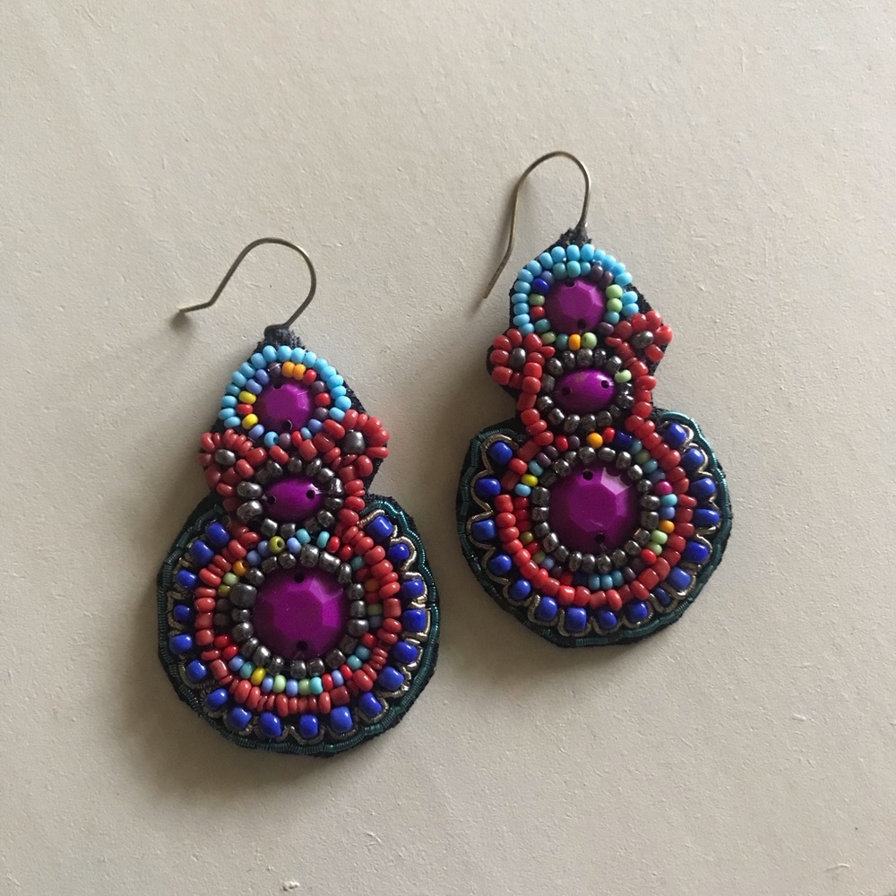 Multicolor-Beaded Earrings